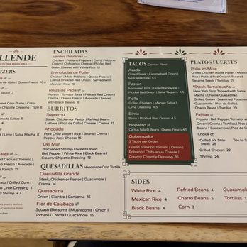 Allende Cocina Mexicana - Menu - April 2026 - Mexican Near Me - Milwaukee, Wisconsin Allende Cocina Mexicana - Menu - April 2026 - Mexican Near Me - Milwaukee, Wisconsin