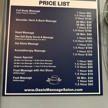 Oasis Massage Salon - Prices & Services - Massage Near Me - Houston, Texas Oasis Massage Salon - Prices & Services - Massage Near Me - Houston, Texas