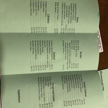 Homestead Inn - Regular Menu - Barbeque Near Me - Elton, Pennsylvania