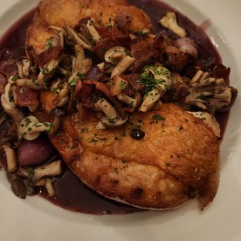Chez Maggy - Crispy chicken coq au vin - French Near Me - Denver, Colorado Chez Maggy - Crispy chicken coq au vin - French Near Me - Denver, Colorado