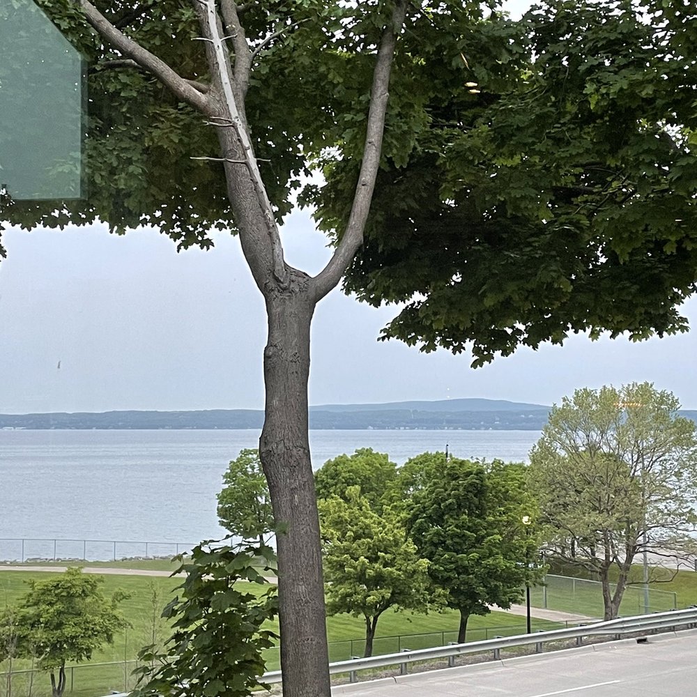 The Beacon - a view of the water from the top of a hill - New American Near Me - Petoskey, Michigan The Beacon - a view of the water from the top of a hill - New American Near Me - Petoskey, Michigan