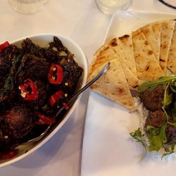 Cornerstone Restaurant & Bar - Brussels sprouts and lamb meatballs with pita