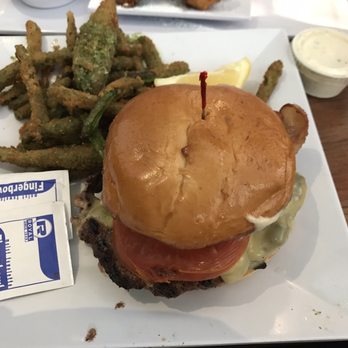Joe's Farm Grill - Gouda burger with fried green beans! - American Near Me - Gilbert, Arizona Joe's Farm Grill - Gouda burger with fried green beans! - American Near Me - Gilbert, Arizona