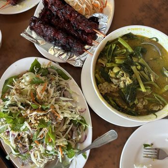 Crystal Thai-Cambodian Cuisine - Beef Sticks ( we ask for extra crispy) Salaw Mach Kreung & the beef pleah salad - Family style! - Thai Near Me - Long Beach, California Crystal Thai-Cambodian Cuisine - Beef Sticks ( we ask for extra crispy) Salaw Mach Kreung & the beef pleah salad - Family style! - Thai Near Me - Long Beach, California