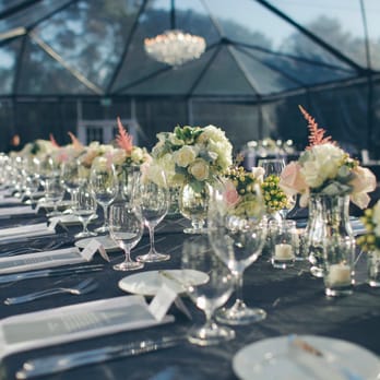 Mindy Rosenberg Design - On most tables we did one larger, low arrangement, but we also had a king's table with a variety of small/low flowers. - Floral Designers Near Me