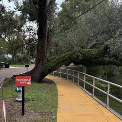 Lake Lawsona Park - Warning sign of low tree
