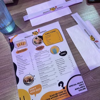 Monsta Ramen - Pic of menu - Japanese Curry Near Me - San Diego, California Monsta Ramen - Pic of menu - Japanese Curry Near Me - San Diego, California