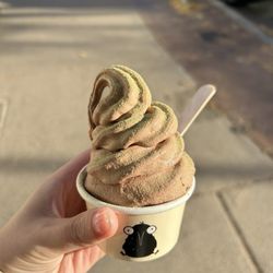Far Out - Chocolate + mango with matcha topping