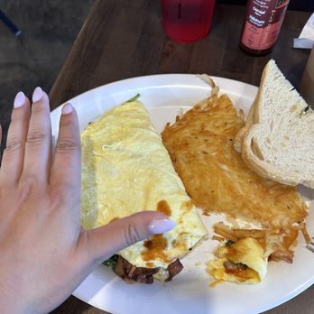Baja Cafe on Campbell - Omelette, bacon, spinach, cheese - Breakfast & Brunch Near Me - Tucson, Arizona