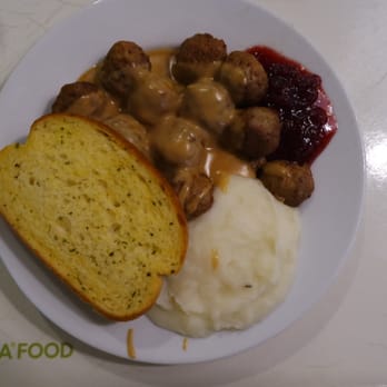 IKEA Restaurant - Swedish meatball meal with extra toast! - Scandinavian Near Me - Atlanta, Georgia