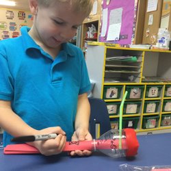 St. Mark Preschool and Enrichment Center - Making a saxophone