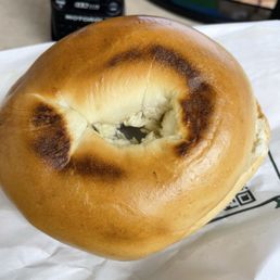 My top toasted burnt bagel. No good!