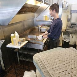 D'Best Sandwich Shop - D' guy making a NY steak samich..yunmo