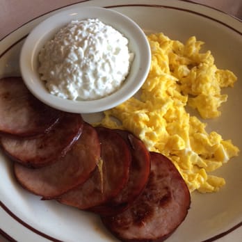 Lancers Restaurant - Canadian bacon with 3 eggs and cottage cheese with toast.Simply delicious. - New American Near Me - Burbank, California Lancers Restaurant - Canadian bacon with 3 eggs and cottage cheese with toast.Simply delicious. - New American Near Me - Burbank, California