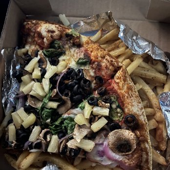 Pizzava - Garden Pizza (with substitutions) and fries - Pizza Near Me - Reno, Nevada