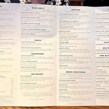 Glacier BrewHouse - Menu - August 2024 - American Near Me - Anchorage, Alaska