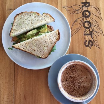 Roots Coffeehouse - Egg sandwich w/avocado - Coffee & Tea Near Me - Fort Worth, Texas