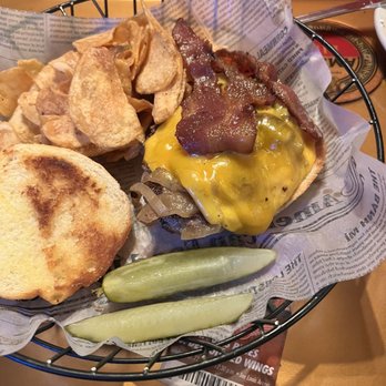 Jacoby's German Biergarten - Bacon cheeseburger (daughter removed the lettuce & tomato) - German Near Me - Detroit, Michigan Jacoby's German Biergarten - Bacon cheeseburger (daughter removed the lettuce & tomato) - German Near Me - Detroit, Michigan