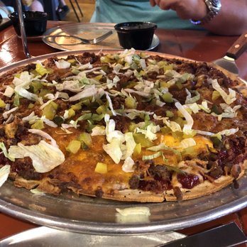 River's Bend Pizzeria & Grill - Thin crust Bacon Cheeseburger - Pizza Near Me - Belle, Missouri