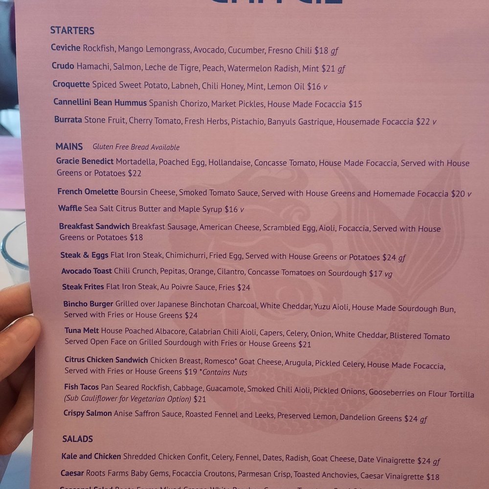 Gracie - Menu 2/4 - Cocktail Bars Near Me - Santa Barbara, California Gracie - Menu 2/4 - Cocktail Bars Near Me - Santa Barbara, California
