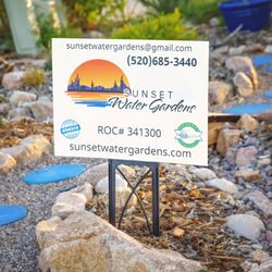 Sunset Water Gardens - The sign in our yard/showroom