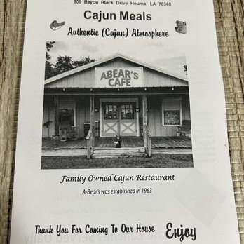 A-Bear's Restaurant - Menu! - Seafood Near Me - Houma, Louisiana