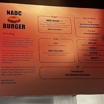 NADC Burger - Menu - American Near Me - Denver, Colorado