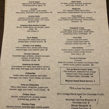 Tzuco - Brunch menu - Mexican Near Me - Chicago, Illinois Tzuco - Brunch menu - Mexican Near Me - Chicago, Illinois