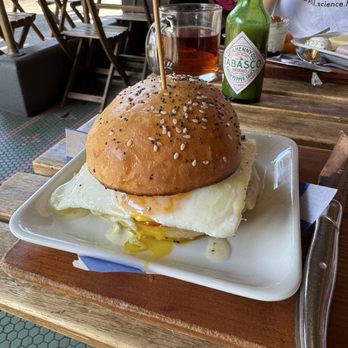 Broder Øst - Breakfast Sandwich with potato pancake - Breakfast & Brunch Near Me - Hood River, Oregon