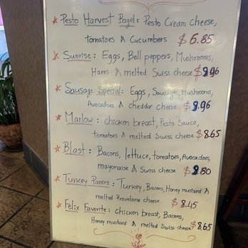 Cafe Des Croissants - Menu in the lobby - Bakeries Near Me - Santa Rosa, California