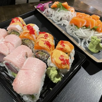 Sushi & More - Double Hamachi Roll  Golden Gate Roll Salmon Sashimi (10pcs) - Japanese Near Me - Alameda, California