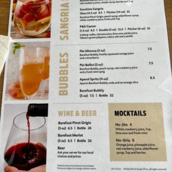 Pür & Simple - Sangria and Bubbles menu