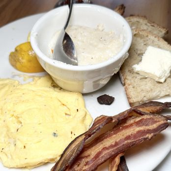 Frothy Monkey - Grits, sourdough toast, bacon, scrambled eggs - Coffee & Tea Near Me - Nashville, Tennessee