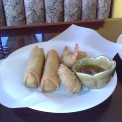 Egg rolls with fried shrimp