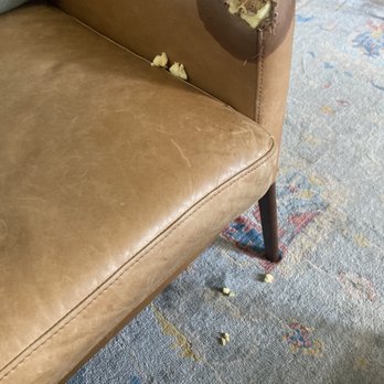 Leather Menders - before - Furniture Reupholstery Near Me - Austin, Texas