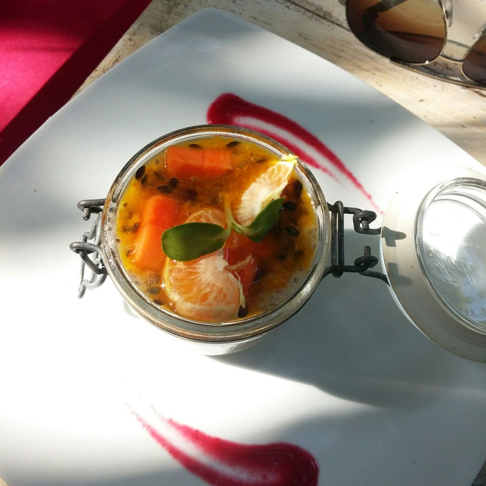 Canopia - Vegan Chia Pudding with passion fruit sauce and clementines - Breakfast & Brunch Near Me - Tulum, ROO Canopia - Vegan Chia Pudding with passion fruit sauce and clementines - Breakfast & Brunch Near Me - Tulum, ROO