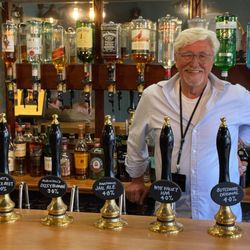 The Retreat - Landlord Brian Moignard behind the bar at The Retreat.