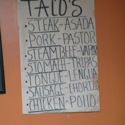 La Laguna Market - English translation of the meats listed on the menu