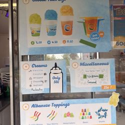 Tropical Sno - The prices and sizes