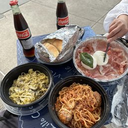 Mushroom Alfredo and spaghetti and meatballs Mushroom Alfredo and spaghetti and meatballs