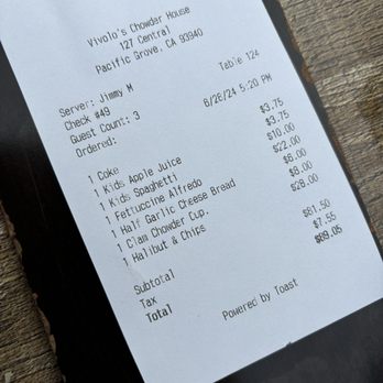 Vivolo's Chowder House - Pricing in 2024 - Seafood Near Me - Pacific Grove, California Vivolo's Chowder House - Pricing in 2024 - Seafood Near Me - Pacific Grove, California