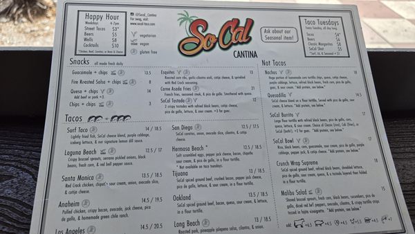 Menu photo 1 SoCal Cantina Miami, FL