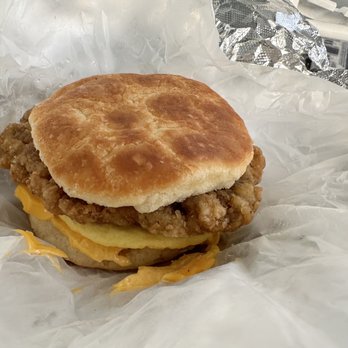 The Biscuit Factory - Chicken fried steak on a biscuit. About 6" in diameter and about 1/2 pound of loveliness. - Breakfast & Brunch Near Me - Apalachicola, Florida