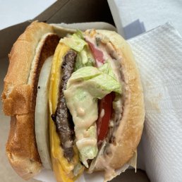 Can't beat a cheeseburger with onion! Can't beat a cheeseburger with onion!