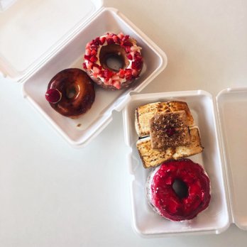 Jarams Donuts - Top two donuts are creme brûlée and a strawberry cronut. Bottom two are s'mores and another cronut (forgot flavor- sorry!) 10/10 - Donuts Near Me - Dallas, Texas Jarams Donuts - Top two donuts are creme brûlée and a strawberry cronut. Bottom two are s'mores and another cronut (forgot flavor- sorry!) 10/10 - Donuts Near Me - Dallas, Texas
