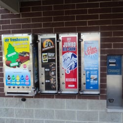 The Vending Machines and Bill Changer. Glass cleaner(.75), Fragrance trees($1), Armorall pad($1), and Blu Shams(.75)