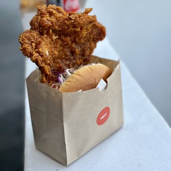 Daybird - Daybird "Szechuan Hot Chicken Sando" ($16). Spice level: "Hot" - Chicken Shop Near Me - Los Angeles, California Daybird - Daybird "Szechuan Hot Chicken Sando" ($16). Spice level: "Hot" - Chicken Shop Near Me - Los Angeles, California