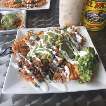 Cinco TacoBar - Asada Papa Loca with Horchata, YUM! - Mexican Near Me - Livermore, California