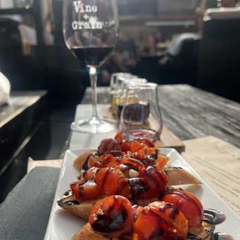 Vine + Grain - Wine flight & Bruschetta - Wine Bars Near Me - Brentwood, California