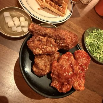 Coqodaq - Korean fried chicken--my brunch entree choice. - Korean Near Me - New York, New York Coqodaq - Korean fried chicken--my brunch entree choice. - Korean Near Me - New York, New York